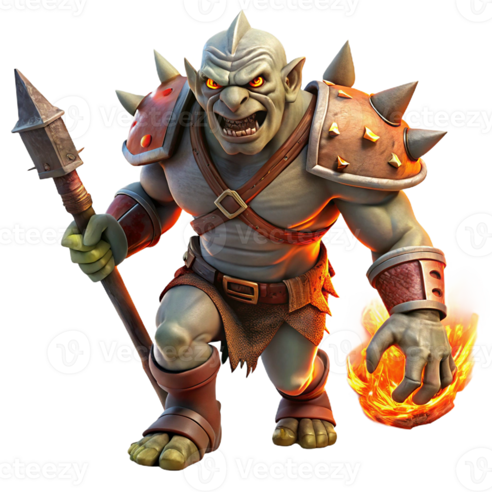 elegant creative A Fierce Orc Warrior with War Paint and a original png