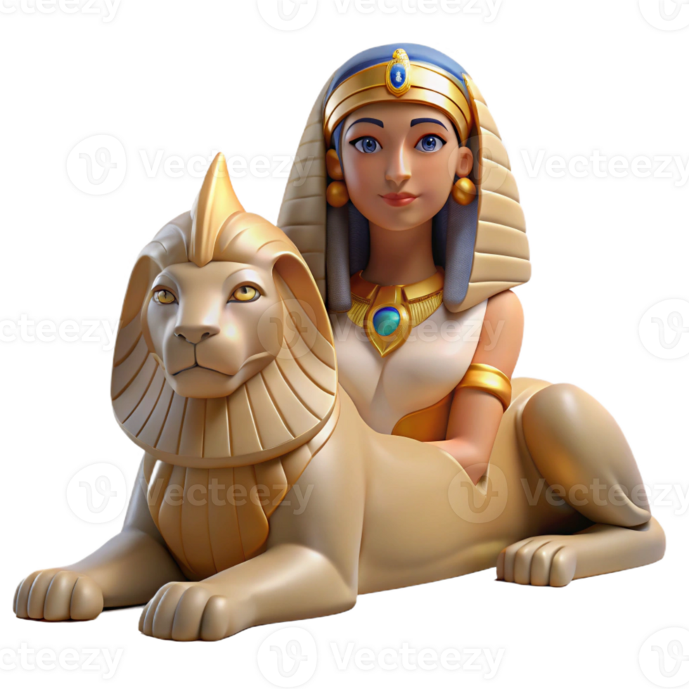 extraordinary vintage A Mystical Sphinx with the Body of a Lion genuine png
