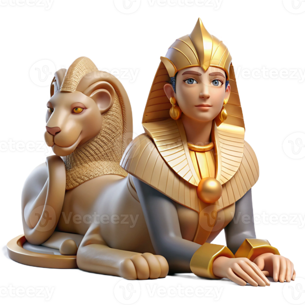 elegant vintage A Mystical Sphinx with the Body of a Lion high quality png