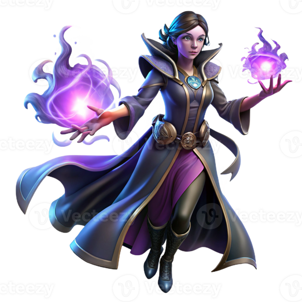 wonderful abstract A Powerful Sorceress Casting a Spell with professional png