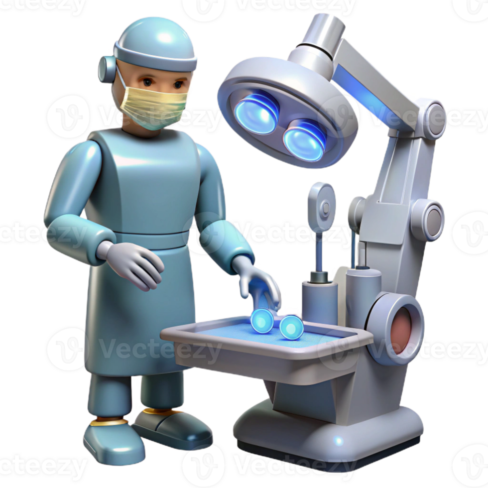 dramatic artistic A Robotic Surgeon Performing a Delicate detailed png