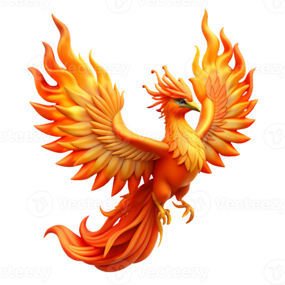 dramatic abstract A Majestic Phoenix Rising from Flames detailed png
