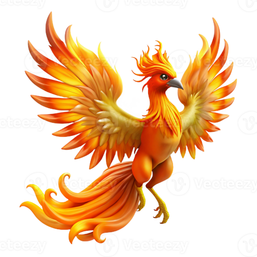 beautiful abstract A Majestic Phoenix Rising from Flames professional png