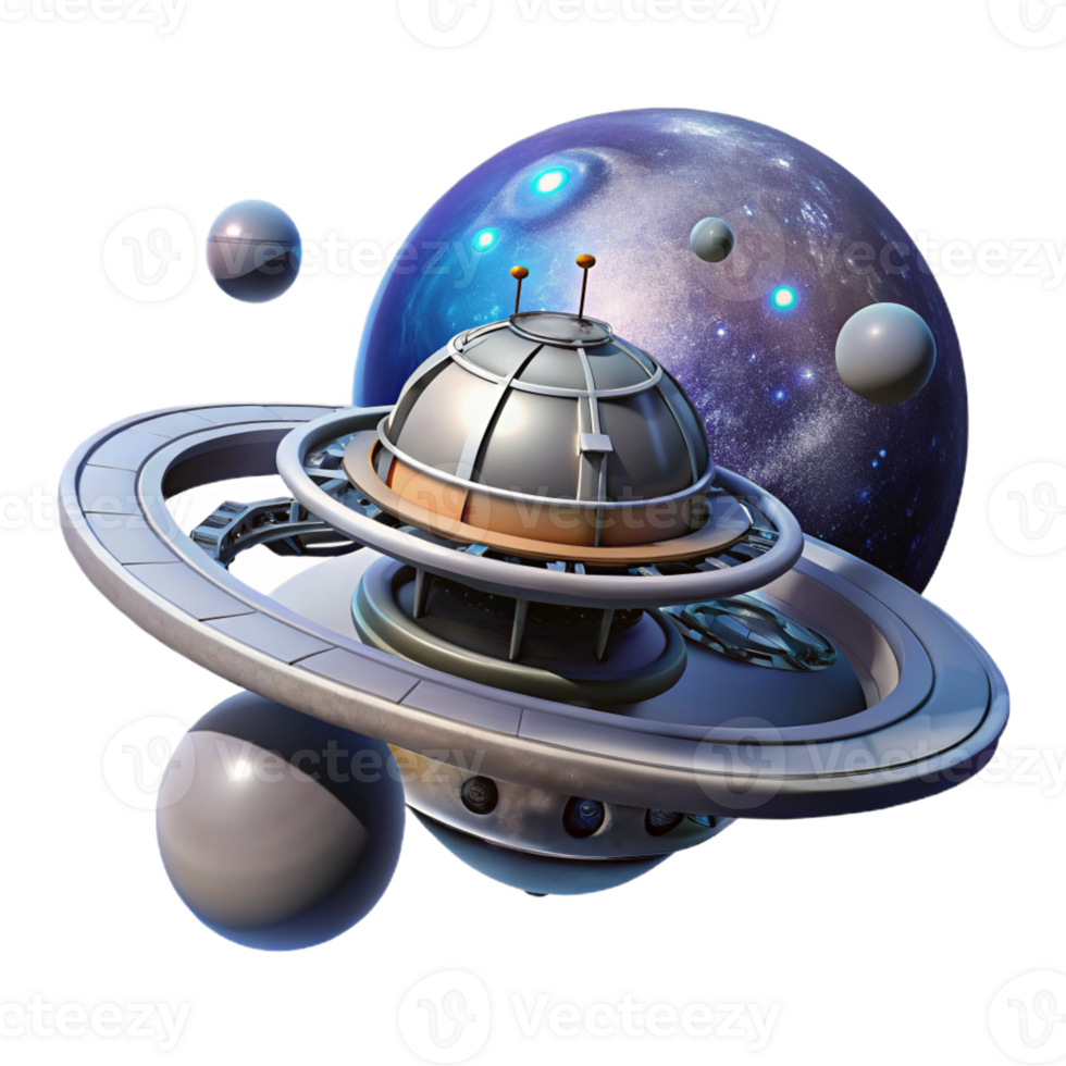 magnificent rustic A Futuristic Space Station Orbiting a exclusive png