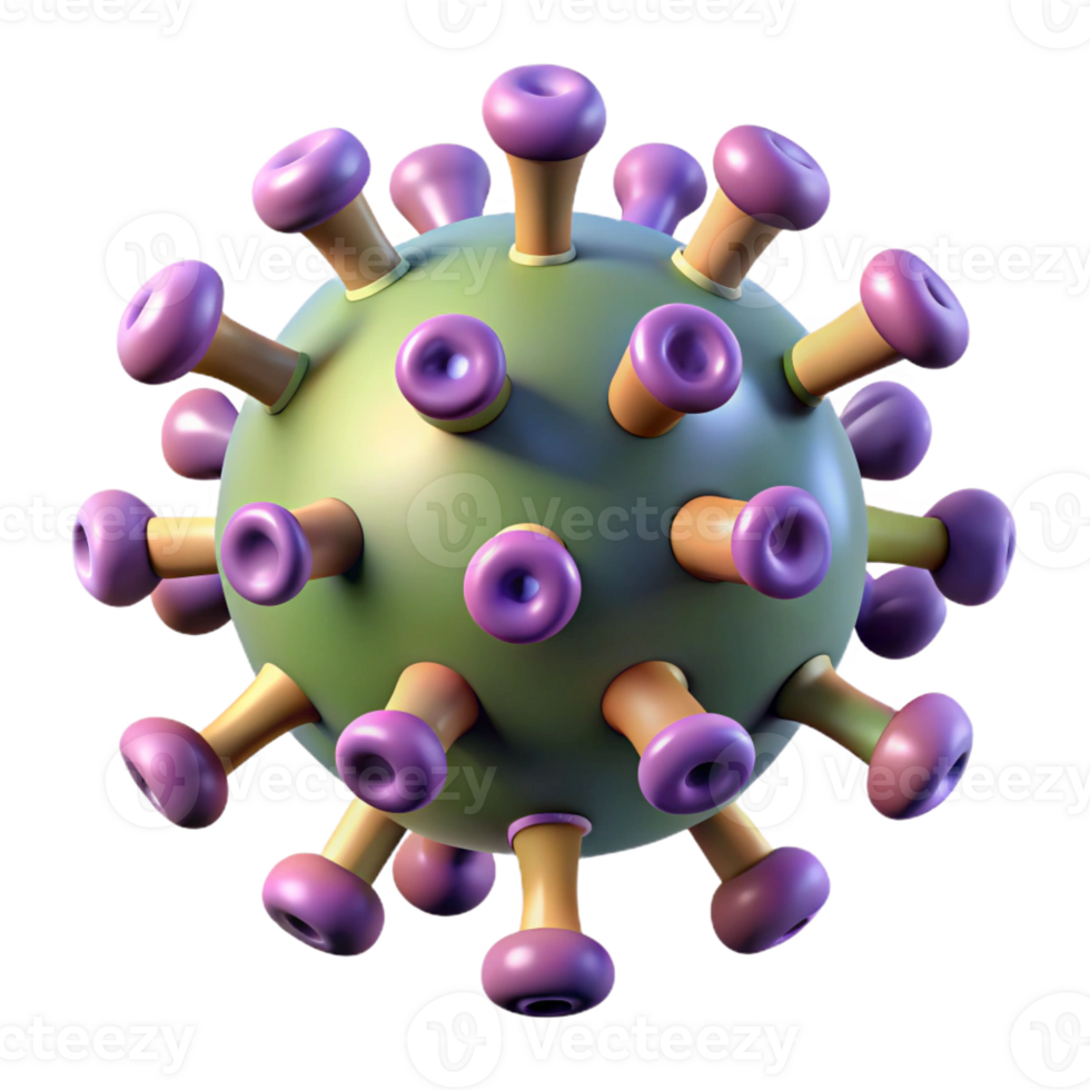 serene rustic A Microscopic Image of a Virus Rendered detailed png