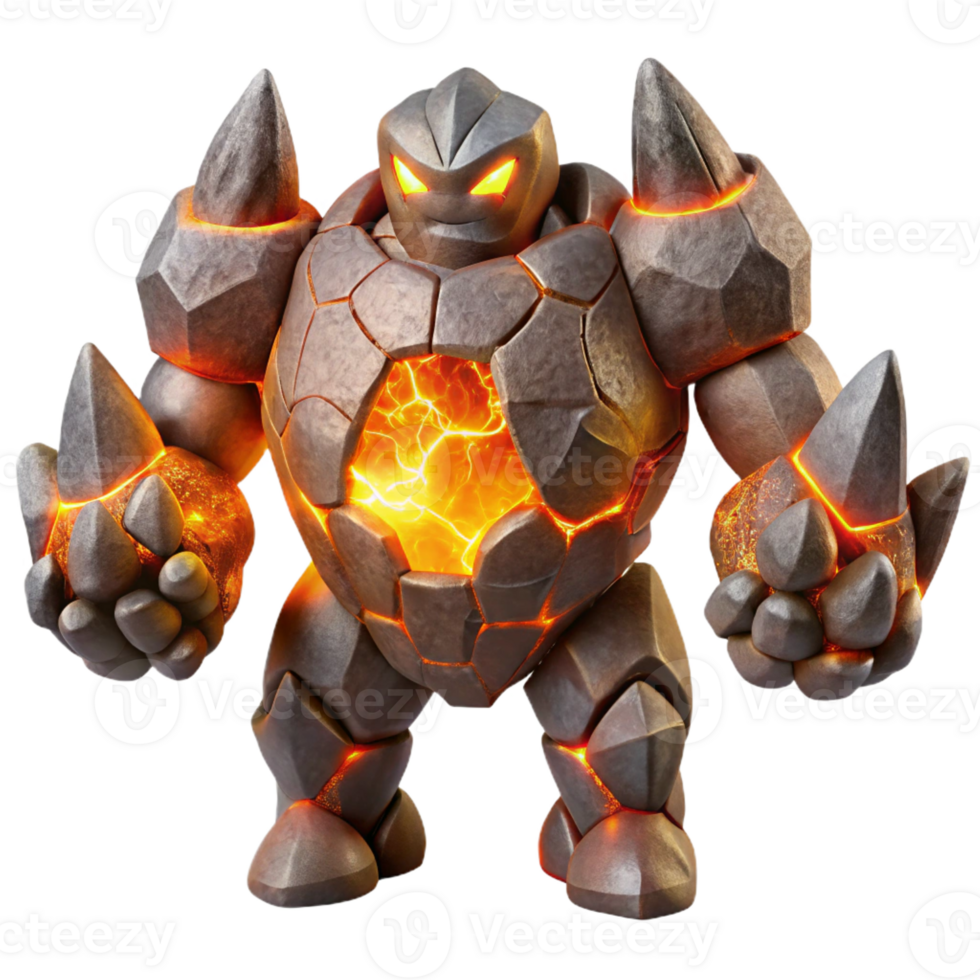 extraordinary artistic A Powerful Earth Elemental Made of Rock original png