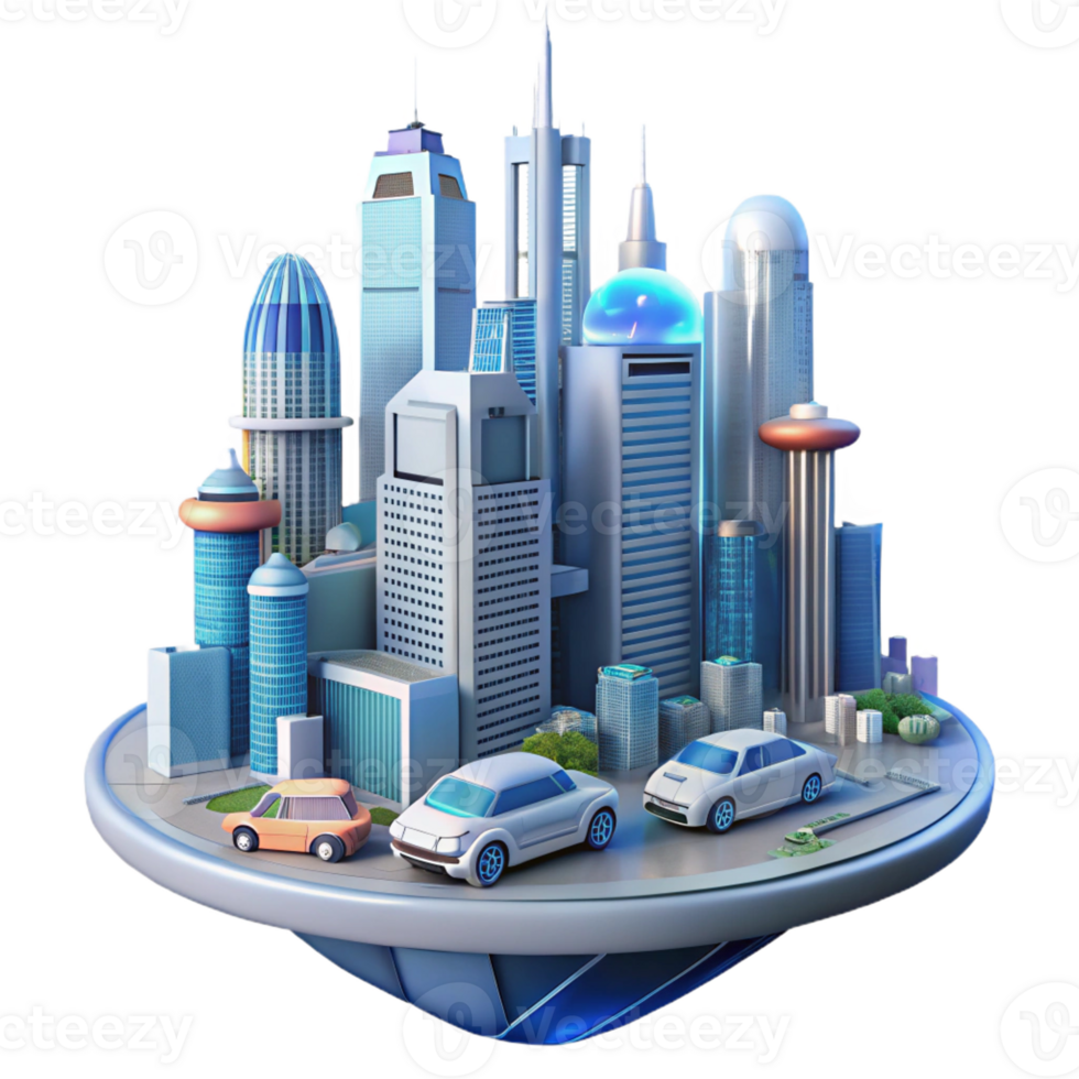 dramatic vintage A Futuristic Cityscape with Flying Cars premium png