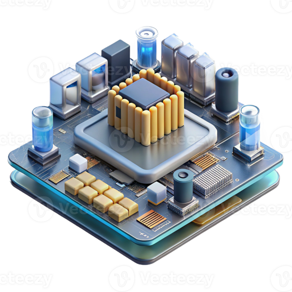 magnificent artistic A Close Up of a Computer Motherboard exclusive png