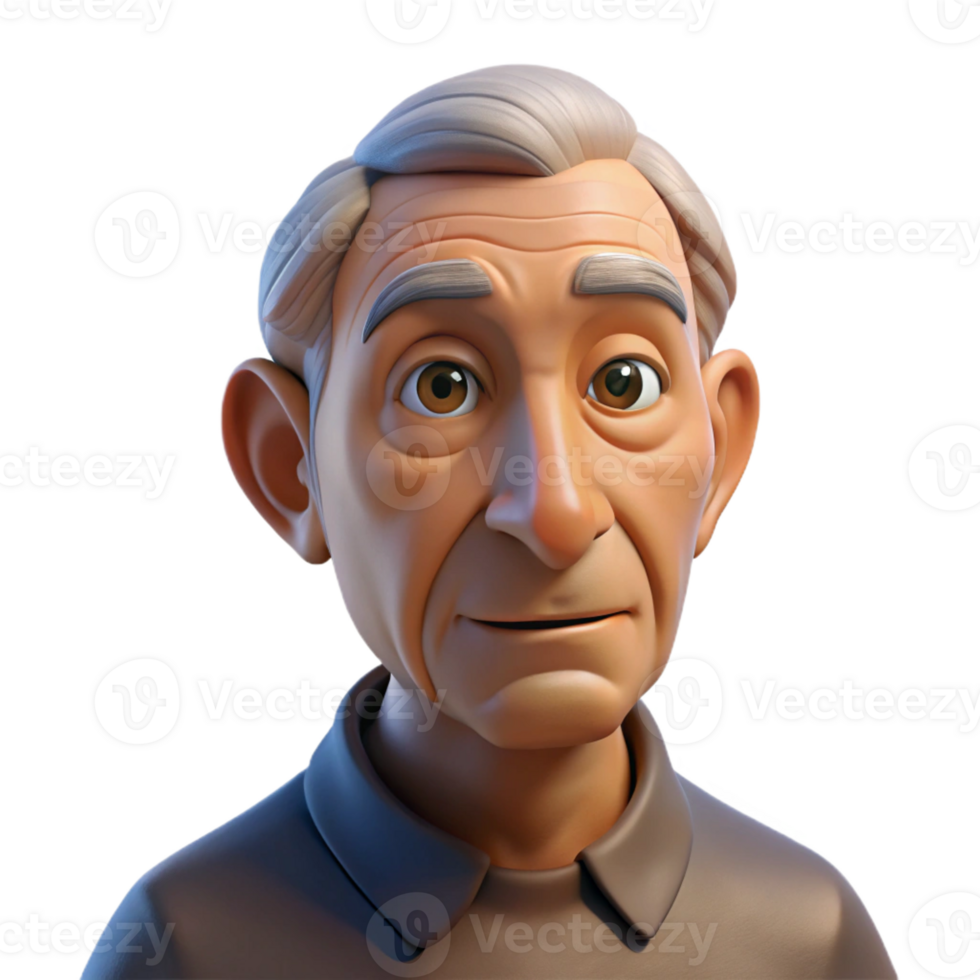 dramatic modern Portrait of an Elderly Man with Deep detailed png