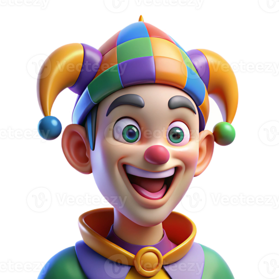 impressive abstract Portrait of a Mischievous Jester with premium png