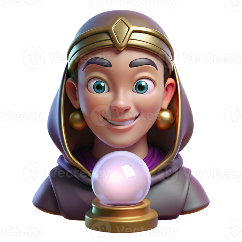 dramatic modern Portrait of a Mysterious Fortune Teller high resolution png