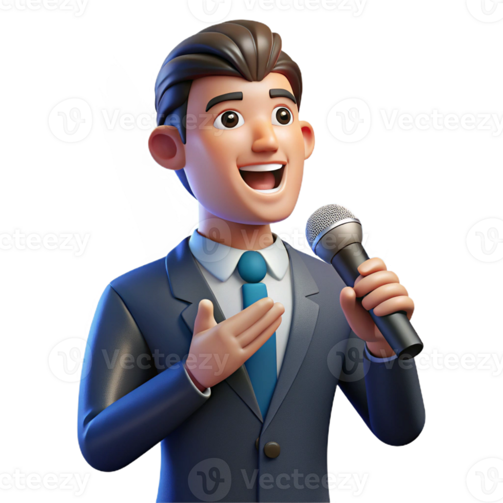 impressive creative Portrait of a Charismatic Speaker with a high resolution png