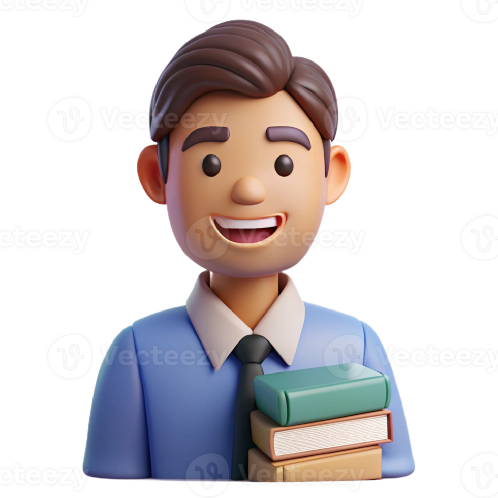 vibrant creative Portrait of a Dedicated Teacher with a high quality png