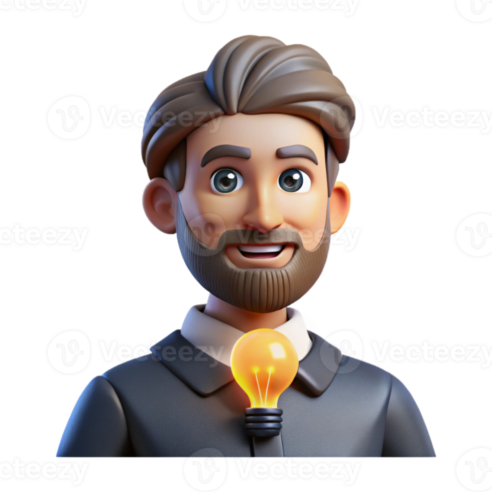 extraordinary abstract Portrait of a Creative Innovator with a 4K png