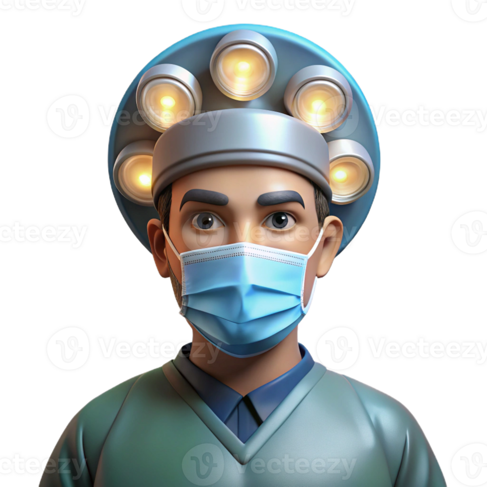 magnificent artistic Portrait of a Skilled Surgeon with premium png