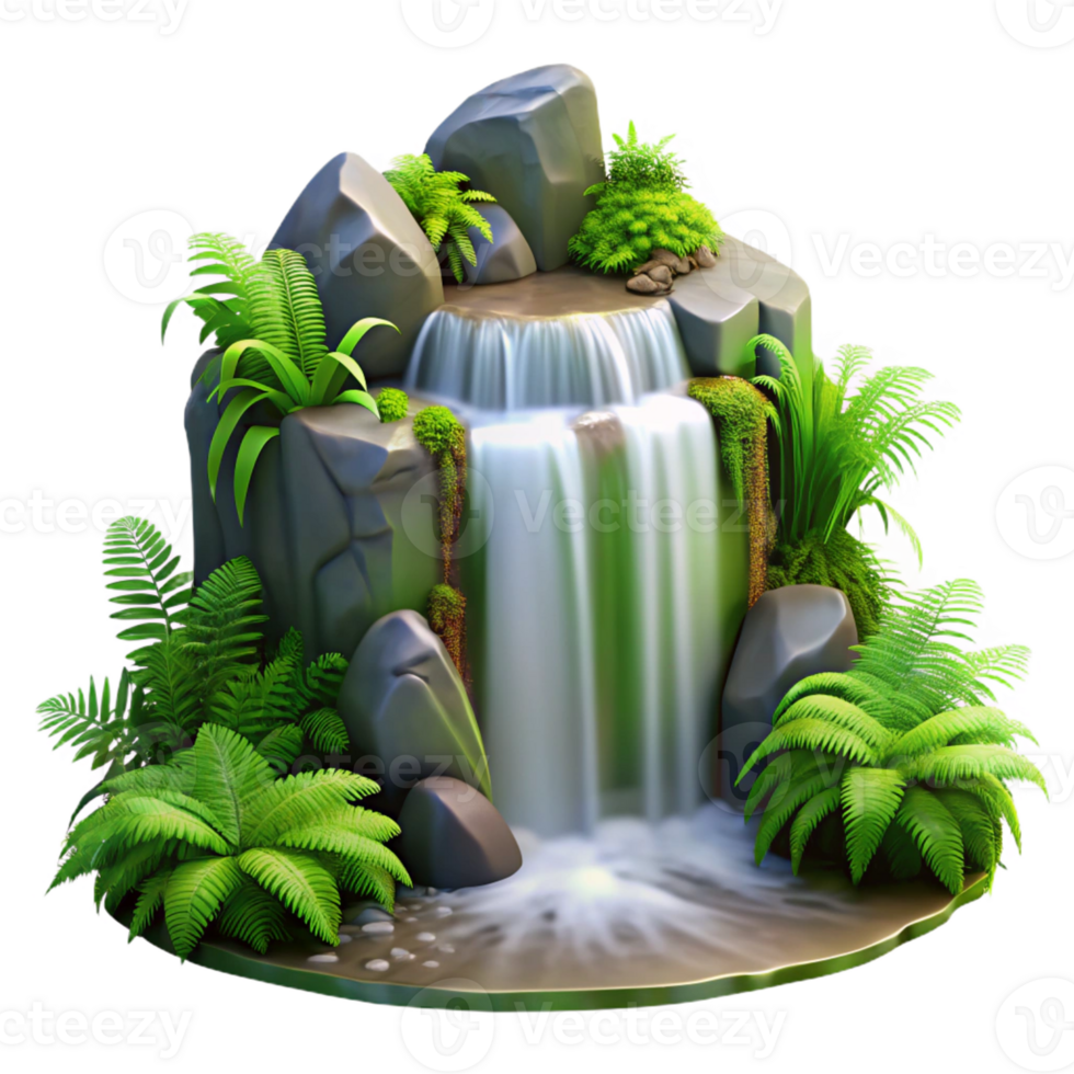 extraordinary modern A Cascading Waterfall Surrounded by Lush original png