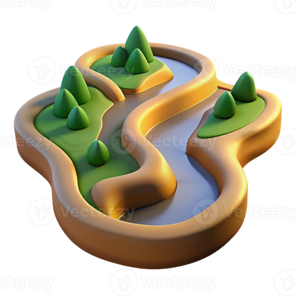 impressive rustic A Winding River Flowing Through a Valley high resolution png