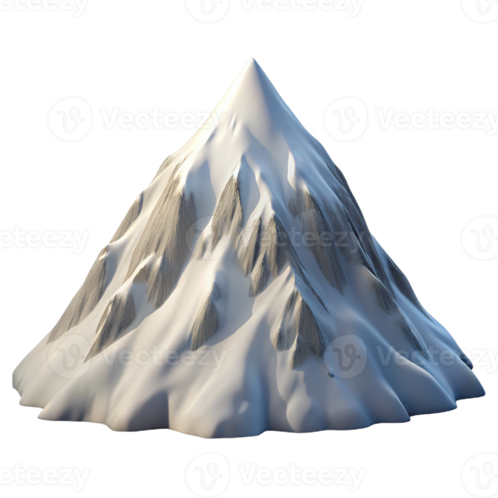 vibrant creative A Majestic Mountain Peak Covered in Snow detailed png