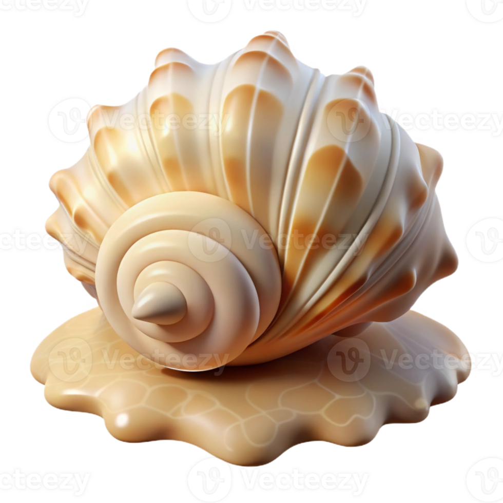 extraordinary traditional A Seashell on a Beach Intricate 4K png