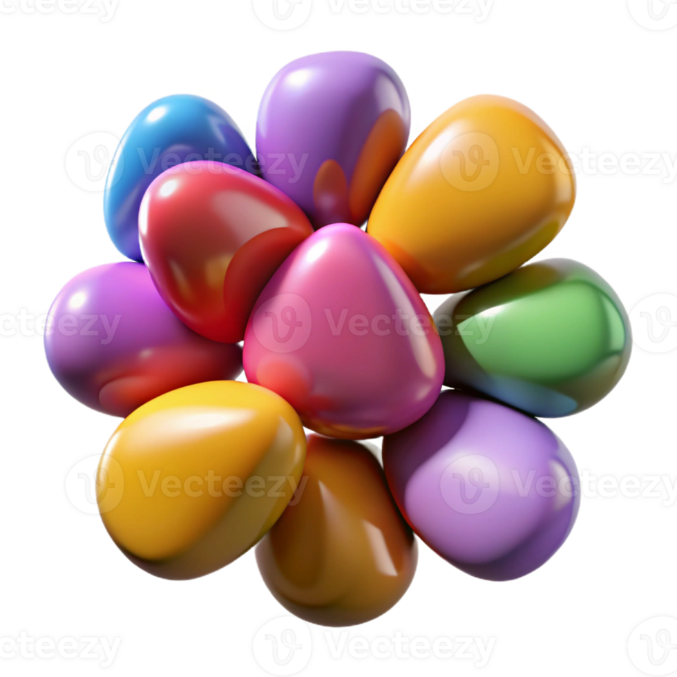 vibrant abstract A Group of Colorful Pebbles Polished and high resolution png