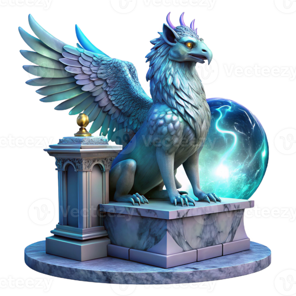 beautiful creative A Majestic Griffin with Iridescent authentic png