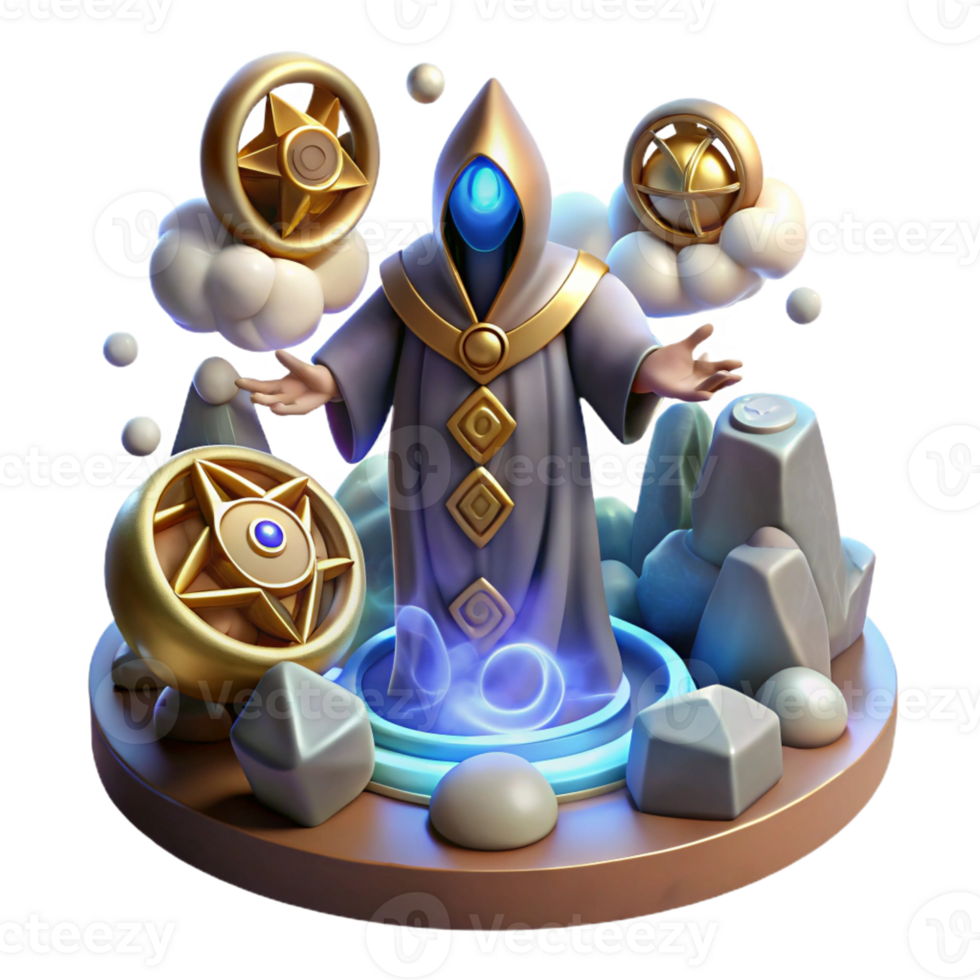 magnificent modern A Wise Oracle Consulting the Runes detailed png