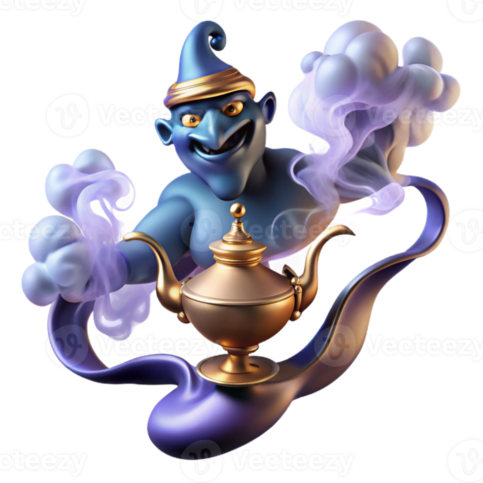 dramatic contemporary A Powerful Djinn Emerging from a Ornate exclusive png