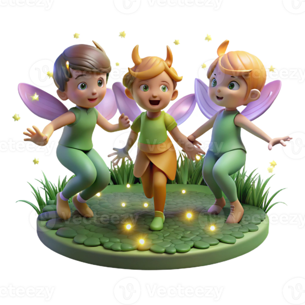 stunning artistic A Group of Playful Pixies Dancing in a high resolution png