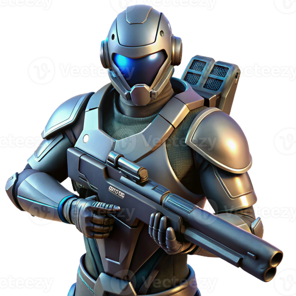 extraordinary traditional A Futuristic Soldier Wearing Power Armor 4K png