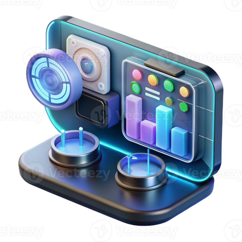 dramatic contemporary A Close Up of a Futuristic Computer premium png