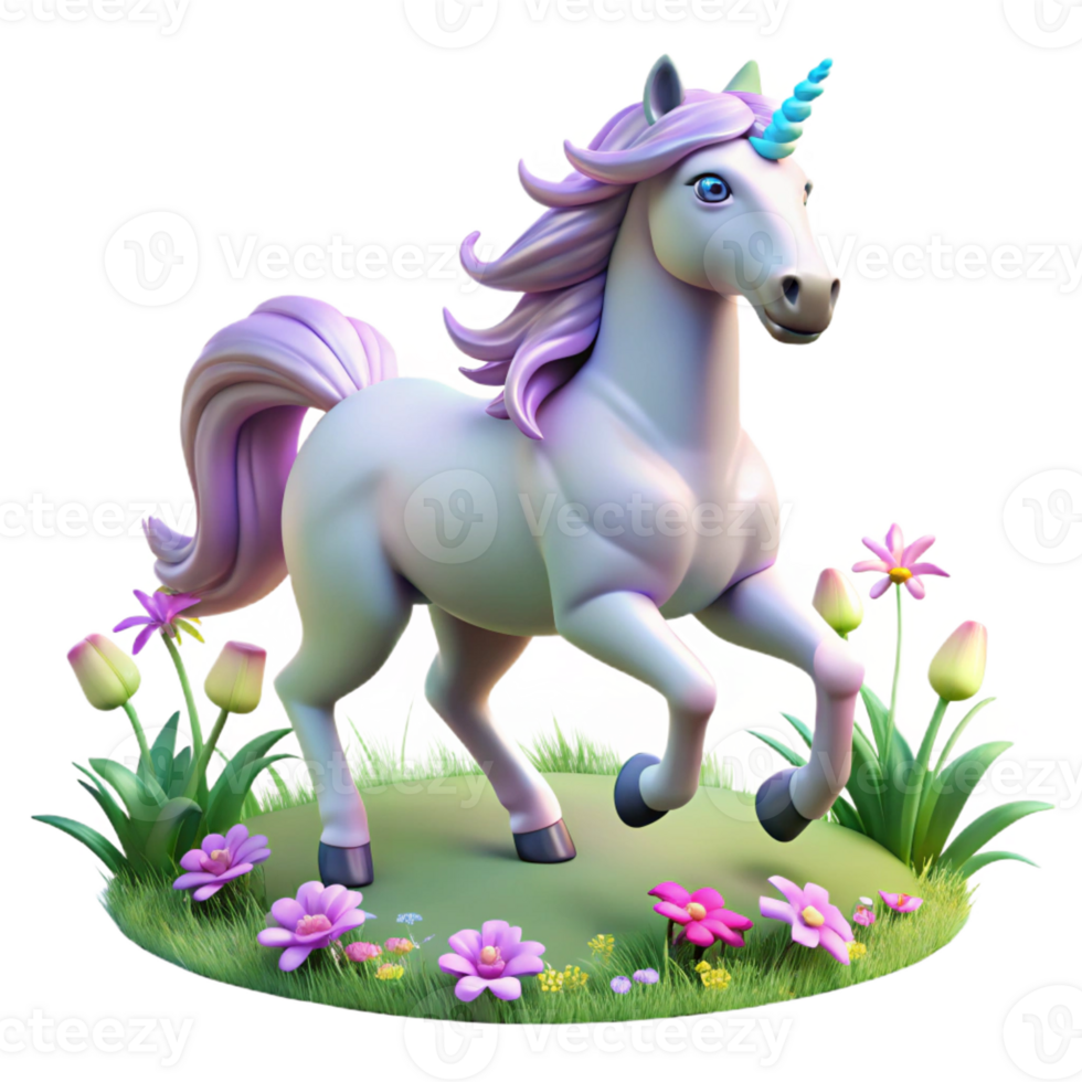 magnificent vintage A Graceful Unicorn Prancing Through a detailed png