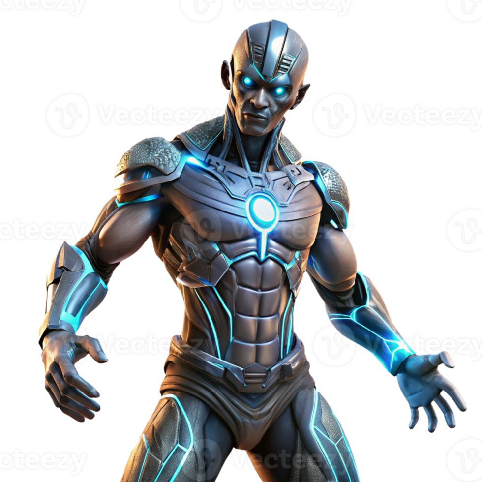 magnificent abstract A Cyborg with Glowing Energy Tattoos professional png