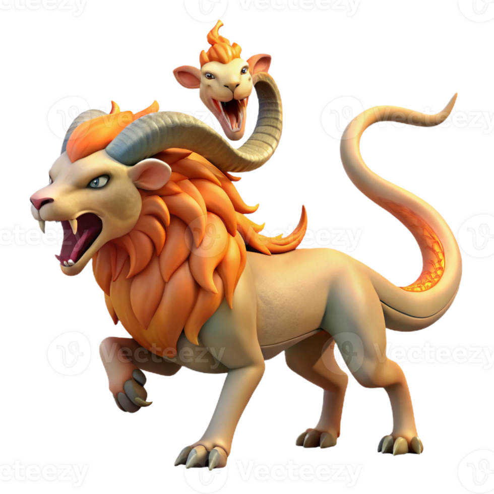 stunning traditional A Powerful Chimera with the Head of a high resolution png