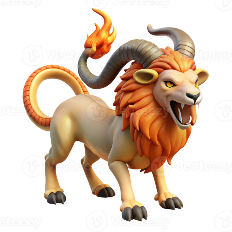 dramatic classic A Powerful Chimera with the Head of a premium png