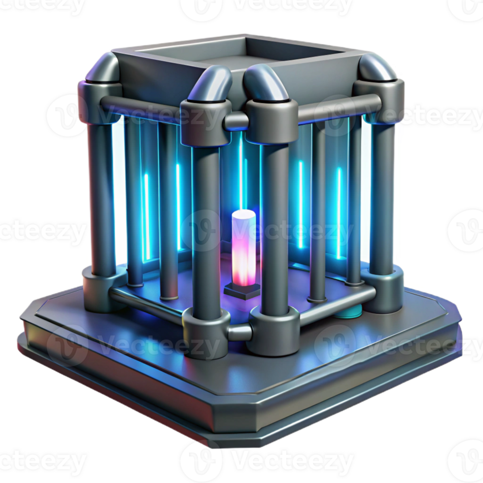 elegant contemporary A Futuristic Prison Cell Glowing Energy exclusive png