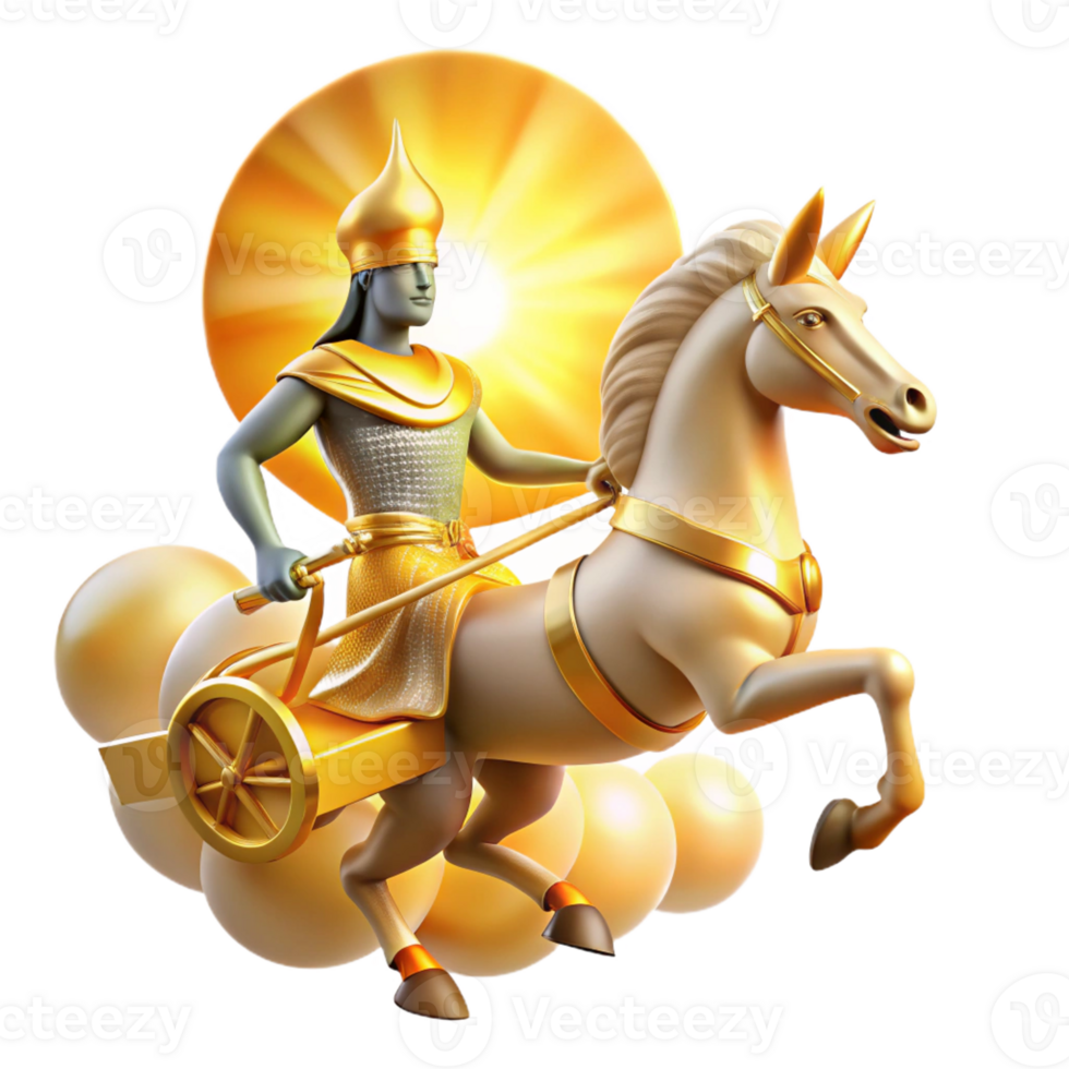 beautiful artistic A Powerful Ra Riding His Sun Chariot premium png