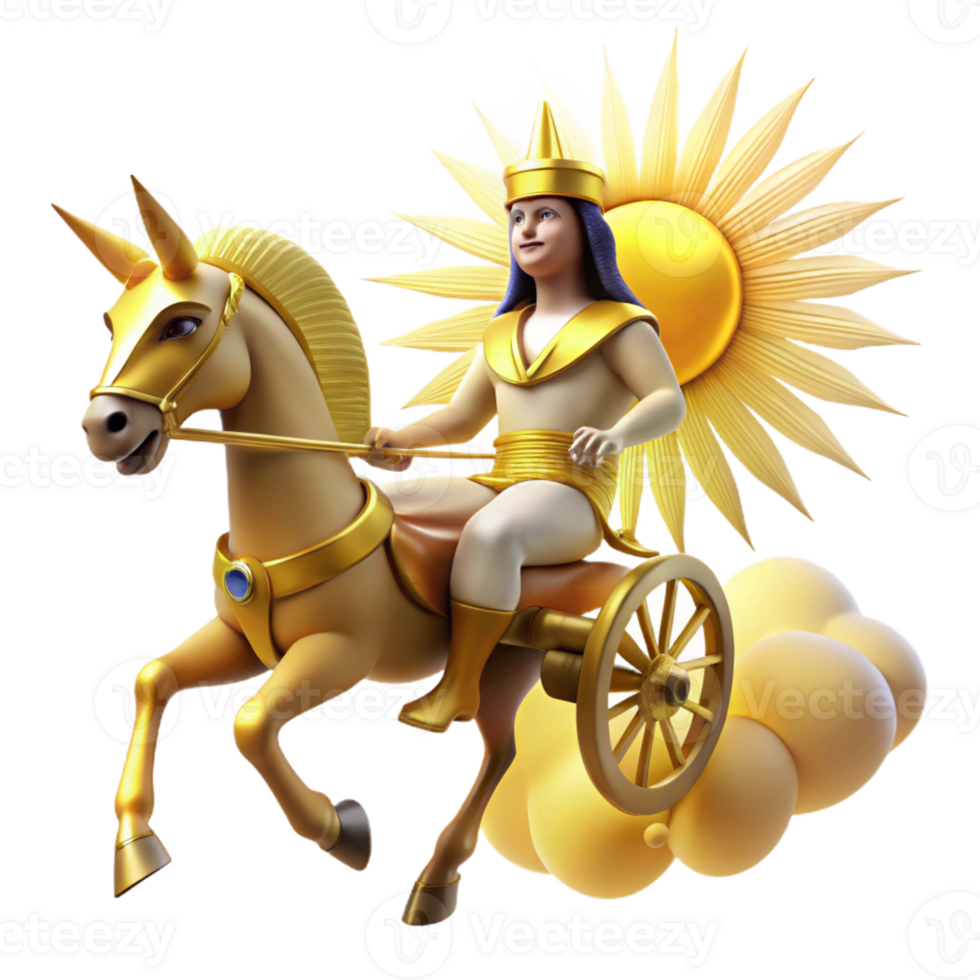 dramatic creative A Powerful Ra Riding His Sun Chariot exclusive png