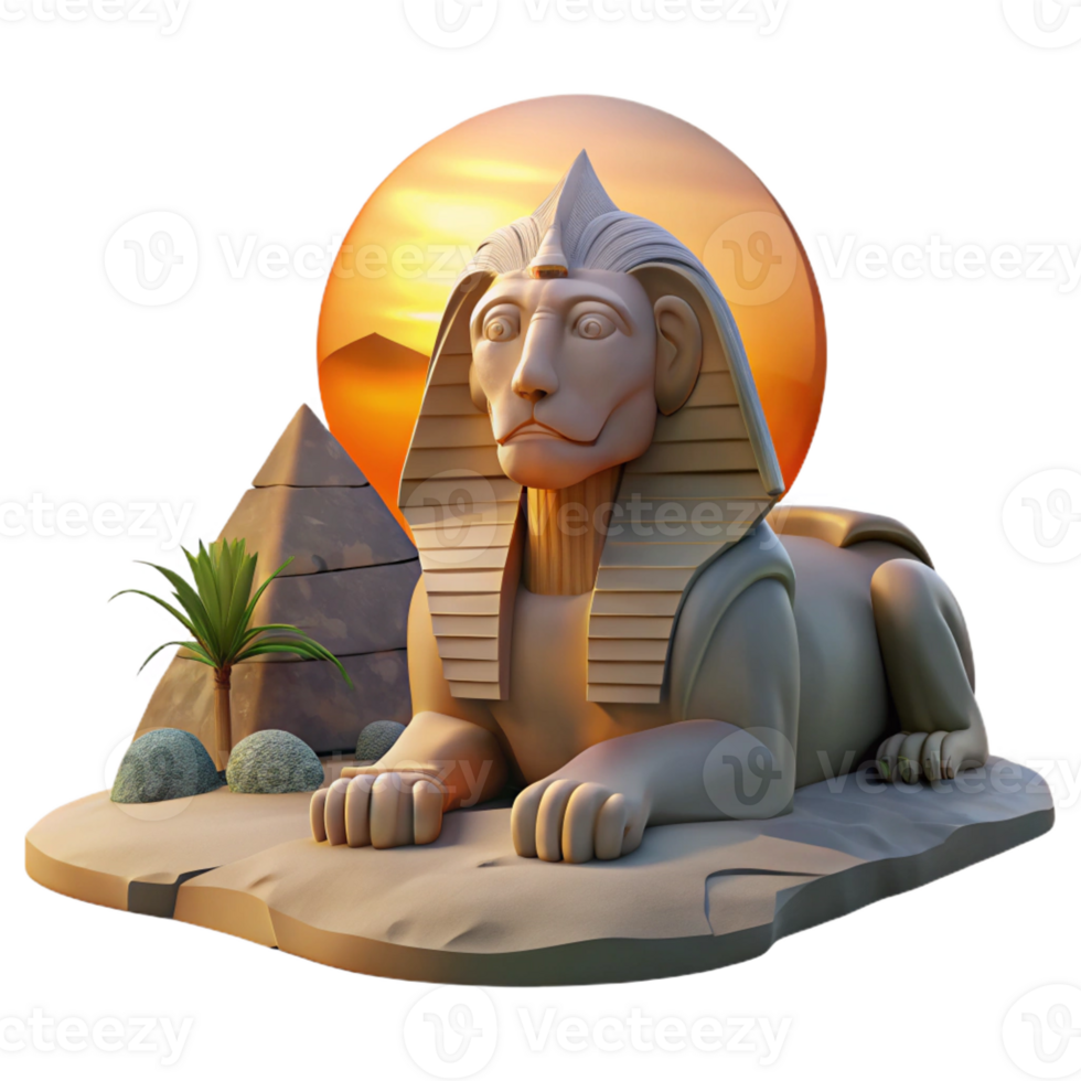 serene artistic A Mysterious Sphinx with the Body of a detailed png