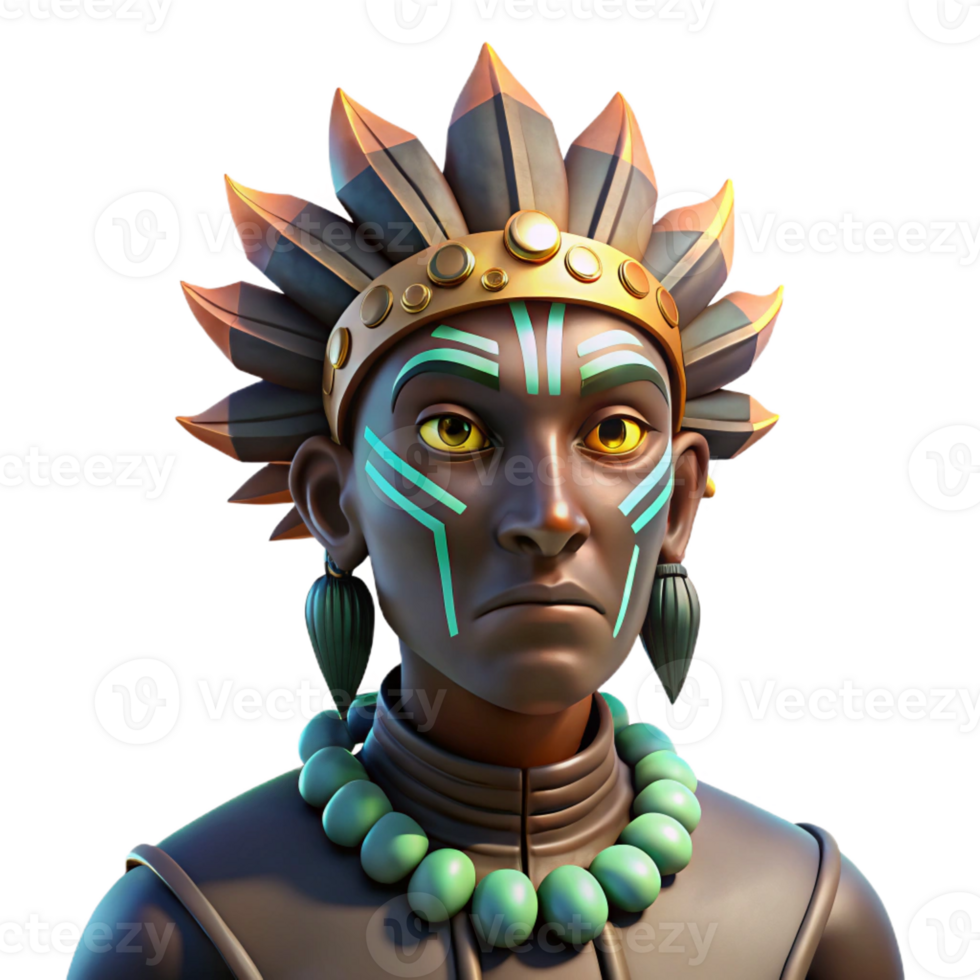 beautiful traditional Portrait of a Person with Tribal Face 4K png