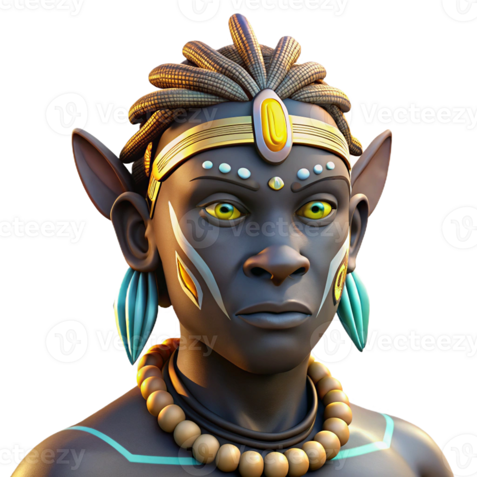 magnificent artistic Portrait of a Person with Tribal Face premium png