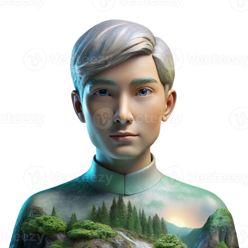 magnificent rustic Portrait of a Person with a Double 4K png
