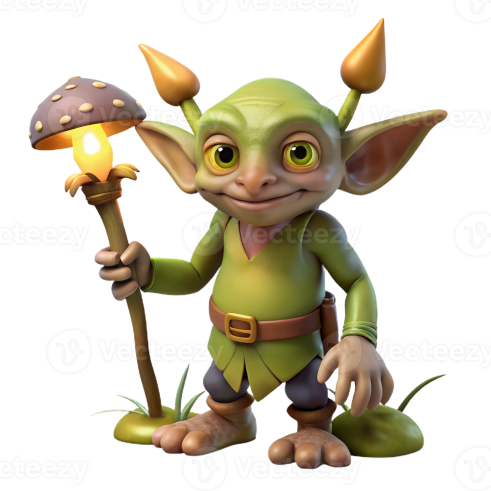 beautiful abstract Mischievous Goblin with Pointed 4K png