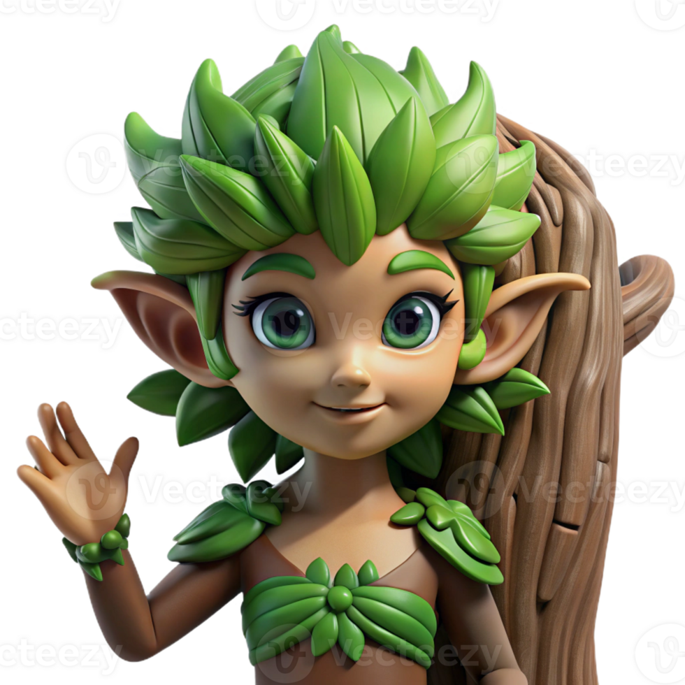 wonderful artistic Wise Dryad with Bark-like high resolution png
