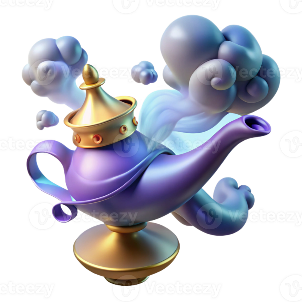 dramatic artistic A Powerful Djinn Emerging from a Lamp exclusive png
