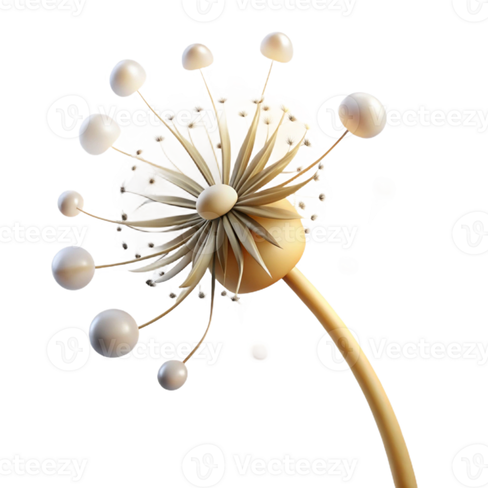 stunning abstract A Single Dandelion Seedhead with Seeds high quality png