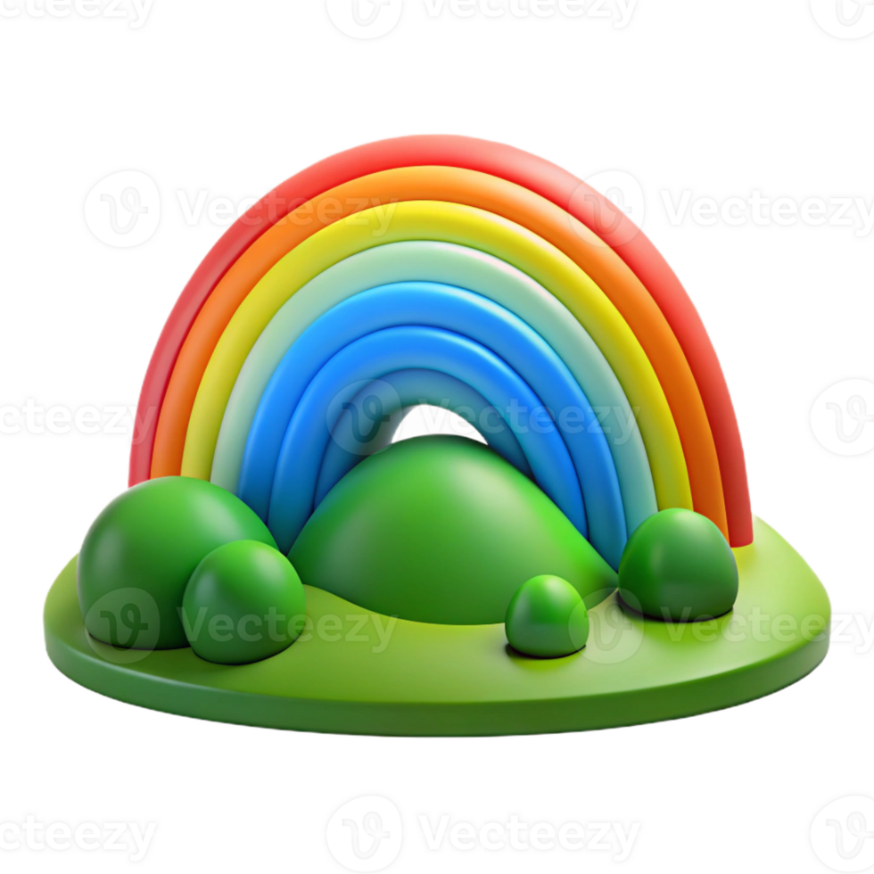 dramatic creative A Vibrant Rainbow Arcing over a Lush premium png