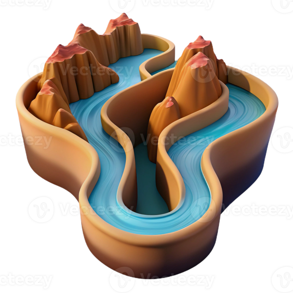 elegant classic A Winding River Cutting Through a Canyon professional png