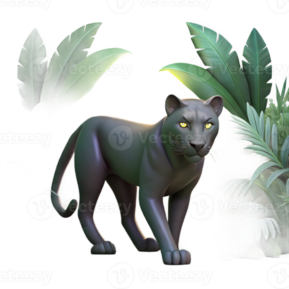elegant artistic A Sleek Panther Stalking Through the exclusive png