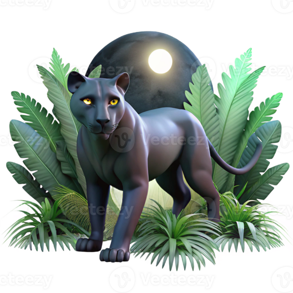 vibrant classic A Sleek Panther Stalking Through the authentic png