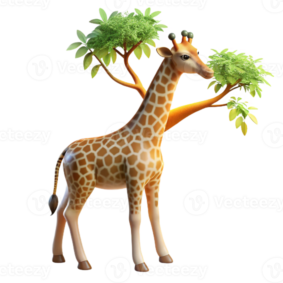 magnificent rustic A Graceful Giraffe Reaching for Leaves premium png